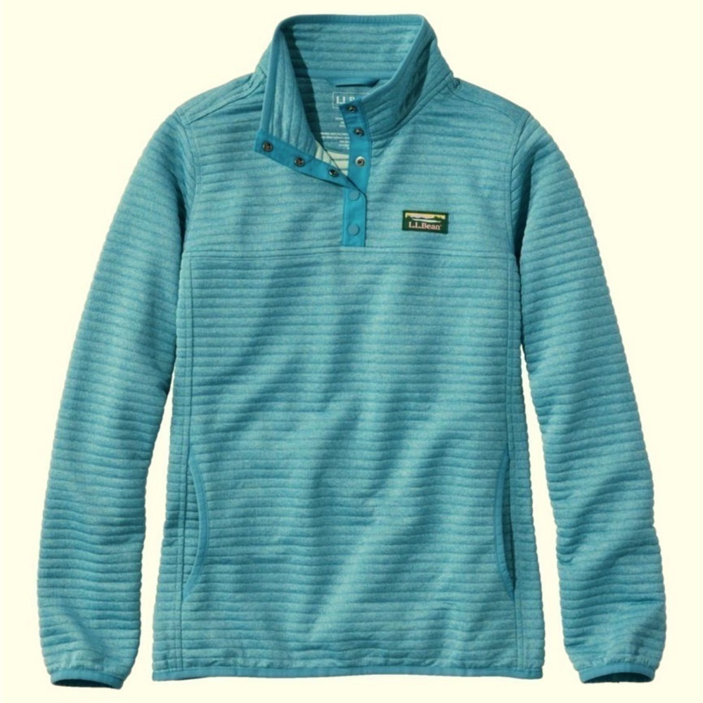 L.L Bean Women's Teal Airlight Knit Pullover Shacket.